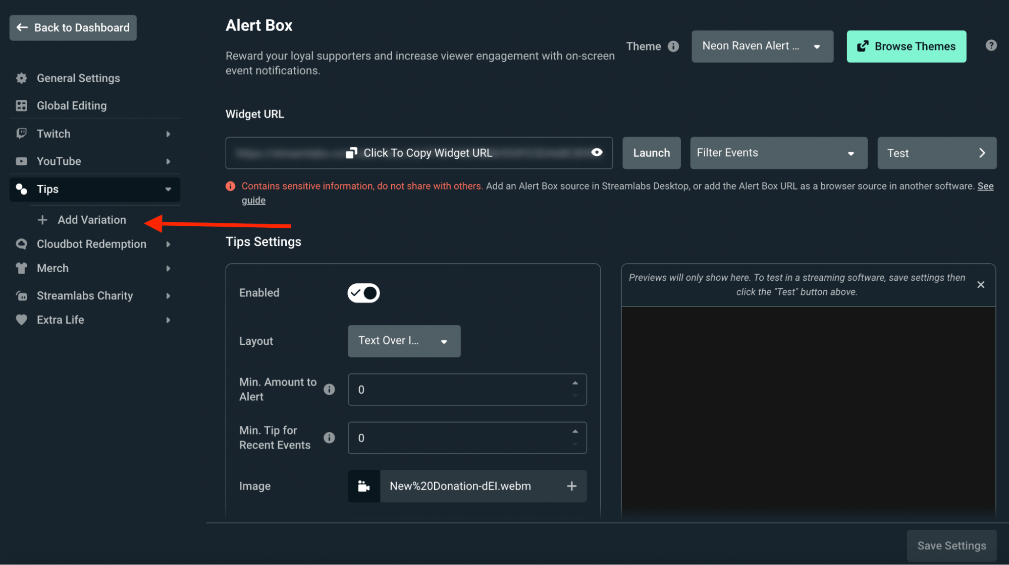 How Do Alert Box Variations Work? Streamlabs